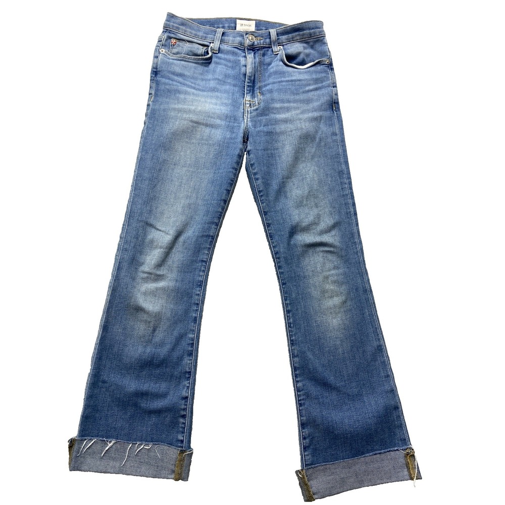 Hudson Women's Blair Bootcut Jeans Blue‎ High Rise Raw Hem Stretch Size 26